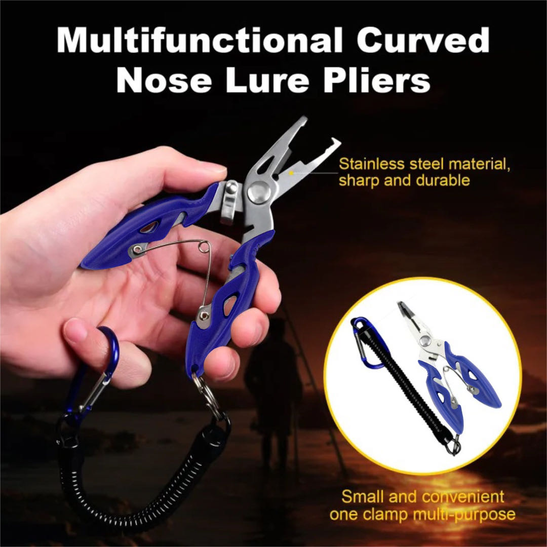 Fishing Line Cutter - Pince multifonctionnelle à bouche incurvée, coussretours
