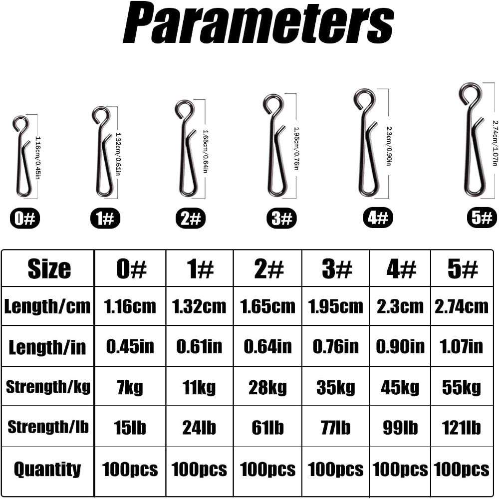 100 pièces de clips de pêche r - Freshwater Line avis et prix